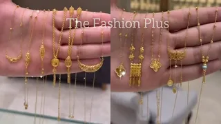 Latest LIGHTWEIGHT Saudi Gold Chain Pendant Necklace Design with Weight & Price @TheFashionPlus