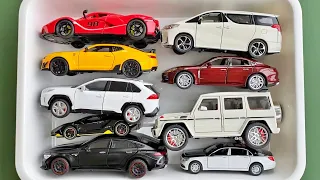 Box Full Of Diecast Cars - Ferrari, Chevrolet, Toyota, Lamborghini, Brabus, Lexus, Porsche, Mercedes