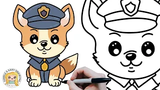 How to draw a Police Dog 🐶🐕 🚓👮‍♂️- SUPER EASY DRAWING