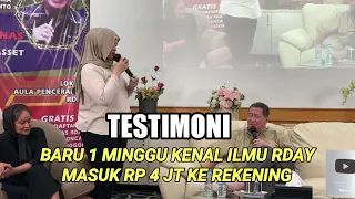 TESTIMONI RDAY, KENAL BARU 1 MINGGU ILMU RDAY, MASUK RP 4 JT KE REKENING