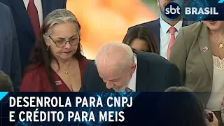 Lula assina MP que cria Desenrola para CNPJ e disponibiliza crédito para MEI | SBT Brasil (22/04/24)