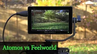 Feelworld F5 VS  F6 Plus VS Atomos Shinobi