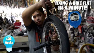 LIFE HACK: HOW TO CHANGE A FLAT IN 1 MINUTE!