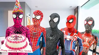 PRO 5 SPIDER-MAN Team || Help Everyone On Spider Girl Birthday ( Action in Real Life ) by Bunny Life