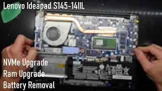 Lenovo Ideapad S145-14IIL NVMe and Ram Upgrade