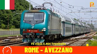 Cab Ride Rome/Roma - Avezzano (Rome–Pescara Railway - Italy) train driver's view in 4K