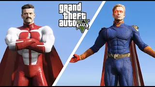 GTA V - OMNI MAN VS HOMELANDER - INVINCIBLE VS THE BOYS