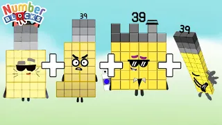 NUMBERBLOCKS v NUMBERJACKS ADDING MULTIPLE DIGITS COUNTING BIG NUMBERS part 4 the Rays numbercount