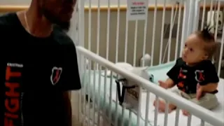 Dad dances for son being released from hospital