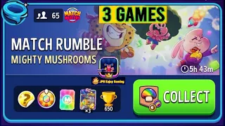 3 GAMES/ Mighty Mushrooms+Rainbow+Lightning Strike/ Match Rumble 65 Players/Match Masters