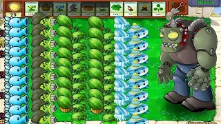 Snow Pea + Gatling Pea + Melon-pult + Winter Melon vs 9999 Gargantuar + Zomboss Plants vs Zombies