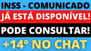 🔴 AO VIVO - COMUNICADO INSS - JÁ ESTÁ DISPONÍVEL - PODE CONSULTAR + 14º SALÁRIO NO CHAT