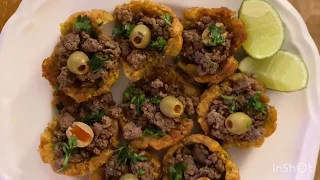 Como Hacer Tostones Rellenos | Stuffed Green Plantains with Ground Beef