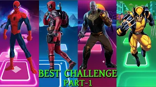 Tiles Hop EDM Rush Megamix : Spiderman 🆚 DeadPool 🆚 Thanos 🆚 Wolverine X-Men | Marvel Heroes