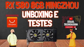 CHEGOU!!! PLACA DE VÍDEO RX 580 8GB MINGZHOU DO ALIEXPRESS! UNBOXING, TESTES E ANÁLISE!!!