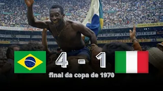 BRASIL 4 X 1 ITÁLIA - FINAL DA COPA DE 1970 - GOLS E MELHORES MOMENTOS