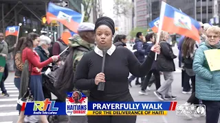 Manhattan NY: Haitians say ENOUGH! Praterfully walk for delivrance of Haiti.  KitCat Ayitibiyografi