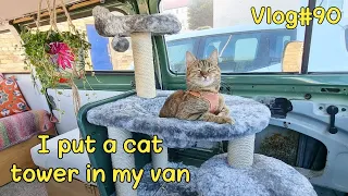 I put a CAT TOWER in my VAN 🚐😻 VLOG#90