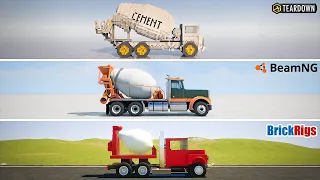 Teardown CONCRETE TRUCK vs BeamNG CONCRETE TRUCK vs Brick Rigs CONCRETE TRUCK