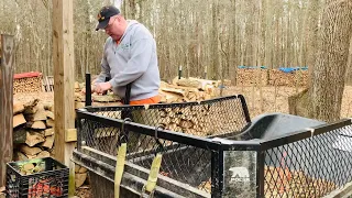 How to make firewood bundles and transport them to driveway stand