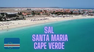 Cape Verde - Sal Island , beautiful beach of Santa Maria recorded by drone | Cabo Verde  Kaapverdië