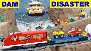 LEGO DAM Breach - BRIDGES COLLAPSE with TRAIN, TOURISTS and WORKERS - Ep 21