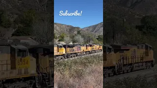 Massive Mixed Manifest 6 Locomotives. Watch The Full Video! Working Hard Up The Steep Cajon Grade!