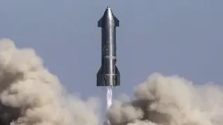 Space X starship lands with a boom