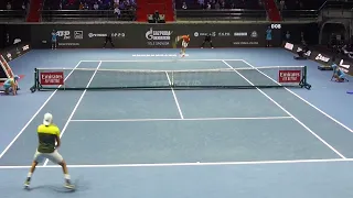 Matteo Berrettini: great point in Slow Motion vs Carballes Baena (Court Level ATP Match)