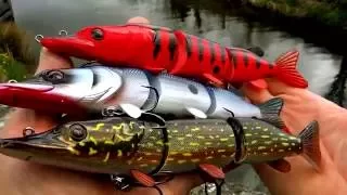 Crazy fishing with lures: 3 pike in 15 minutes. Рыбалка: 3 щуки за 15 минут.