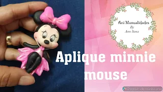 Aplique minnie mouse en pasta flexible para moño o espejo #animanualidades #minnie #minniemouse