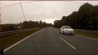VW Golf 6 R 3.6 HGP bi turbo   extremly fast overtaking   Video 1 of 2