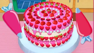 Fun 3D Cake Cooking Game  My Bakery Empire Color, Decorate & Serve Cakes - Pink & Red Love Hearts