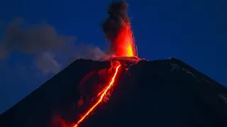 Side cone eruption of Klyuchevskoy, Kamchatka, Russia 2021