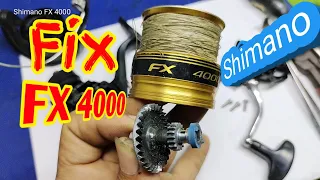 How to fix Shimano FX 4000 / How To Fix A Broken Reel That Won't Crank Repair