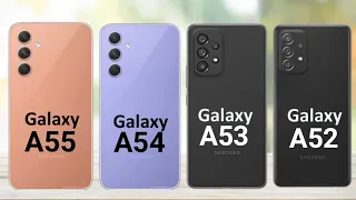 Samsung Galaxy A55 5G Vs Samsung Galaxy A54 5G Vs Samsung Galaxy A53 5G Vs Samsung Galaxy A52 5G