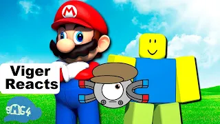 Viger Reacts to SMG4's "If Mario Was In... ROBLOX"