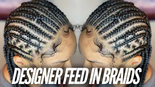 Stitch Braids With Designs| Designer Feed In Braids x Dopeaxxpana