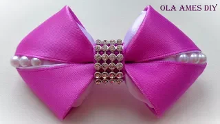 Бантики из лент/ How to make kanzashi hairclip/ DIY ribbon hair bow/ Laço de fitas/ Ola ameS DIY