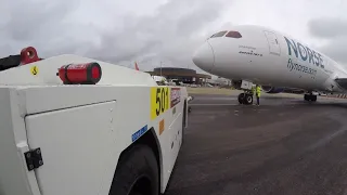 Ramp Agent POV 787 Load up and Pushback