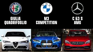Car Comparison: Performance Sedan | Giulia Quadrifoglio vs M3 Competition vs C63 S | 4enthusiasts