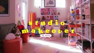 ✨ ULTIMATE ART STUDIO MAKEOVER & TOUR in tiny $1900 apartment ✨ cute & colorful anime 90s aesthetic