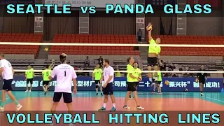 Panda Glass vs Seattle Volleyball Warmup | Hitting Lines