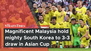 Magnificent Malaysia hold mighty South Korea to 3-3 draw in Asian Cup