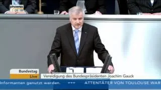 23.03.2012 - Rede Horst Seehofer vor der Vereidigung Gaucks