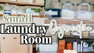 NEW SMALL LAUNDRY ROOM MAKEOVER ON A BUDGET | DECORATING IDEAS | ORGANIZATION IDEAS | LAUNDRY DIY