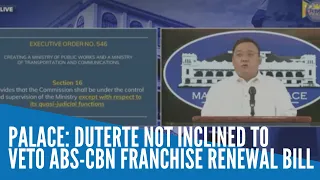 Palace: Duterte not inclined to veto ABS-CBN franchise renewal bill