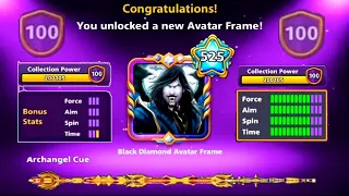 8 Ball Pool - Black Diamond Avatar Frame 😱 Cue Collection Power Rank 100 ❤️ 144 Billion Coins 😳