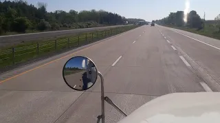 Truck and trailer crash Highway 401 westbound Chatham Ontario