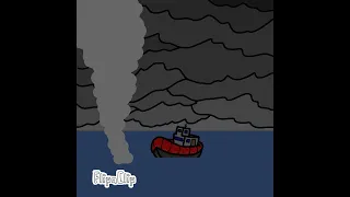 Tornado Picks Up Small Ship #animation#tornado#sinkingship